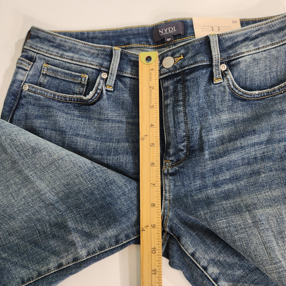 Nydj Womens Size 8P Petite Jeans Crop Wide Leg pedal pusher seline Stretch 01 - Picture 10 of 15